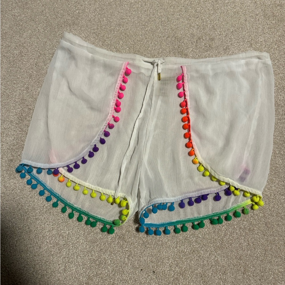 BLEU Rodbeatie sheer swim coverup shorts